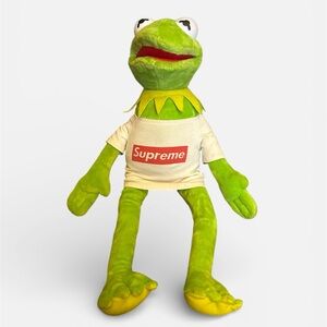 Supreme Kermit the Frog Plush White Tee Toy 16” | Collectible Muppet Soft Figure